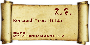 Korcsmáros Hilda névjegykártya